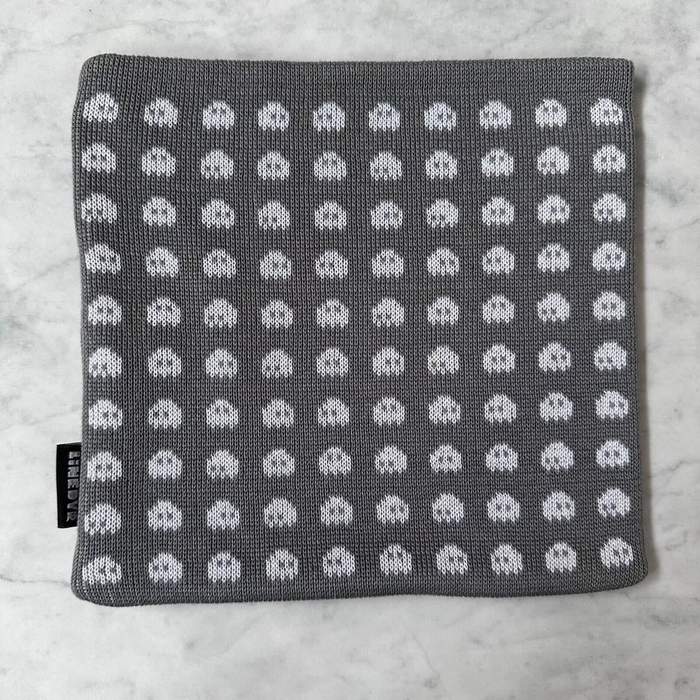 Linedyr Denmark Gray & White Knitted iPad Mini Sleeve Cover Pouch Pac-Man Print